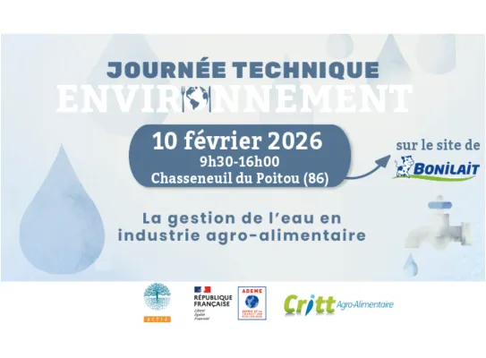 Journée technique sur la gestion de l’eau en IAA le 10 février 2026