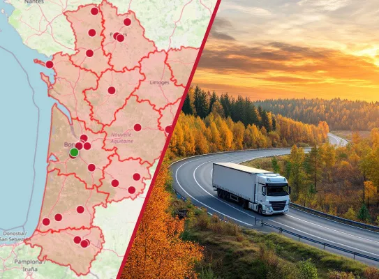 Cartographie Décarbonation Poids lourds en Nouvelle-Aquitaine