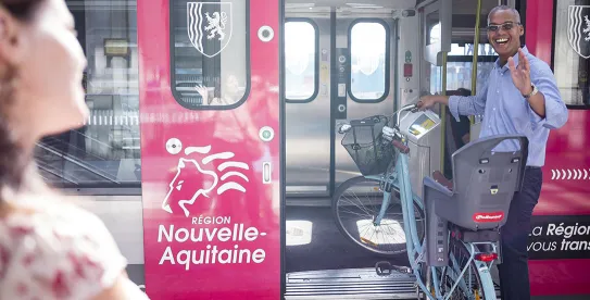 Intermodalité train vélo en Nouvelle-Aquitaine