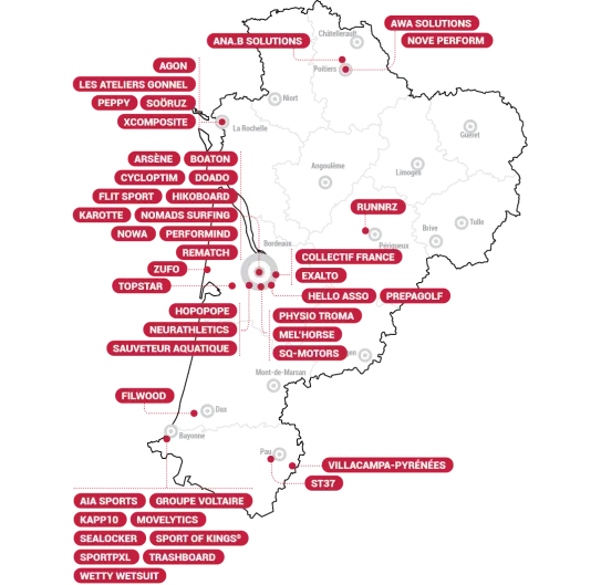 Carte des entreprises du Book sport 2026