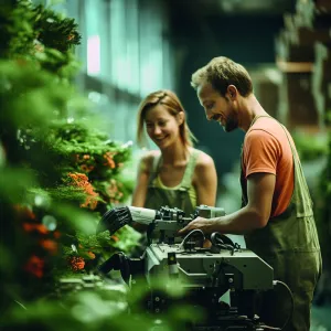 Image générée par IA représentant l'imaginaire incertain d'un monde économique et industriel